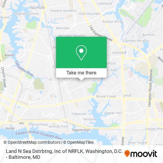 Land N Sea Dstrbtng, Inc of NRFLK map