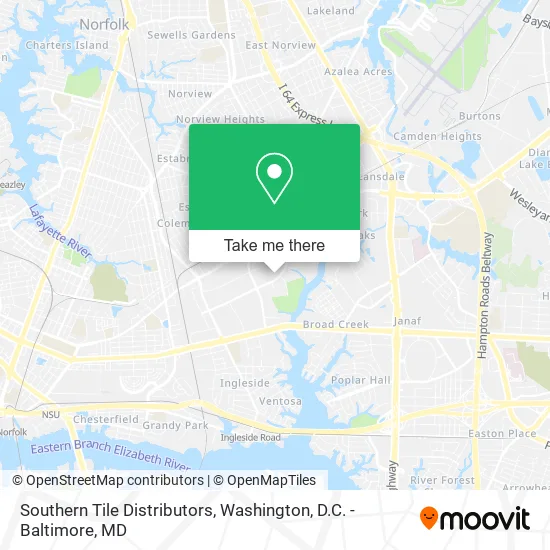 Southern Tile Distributors map