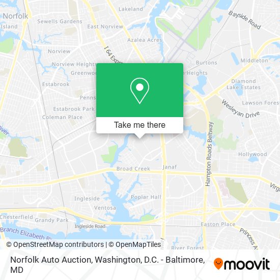 Mapa de Norfolk Auto Auction