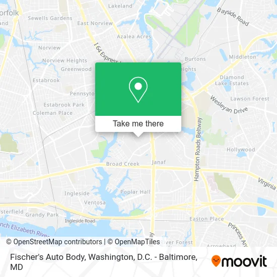 Fischer's Auto Body map