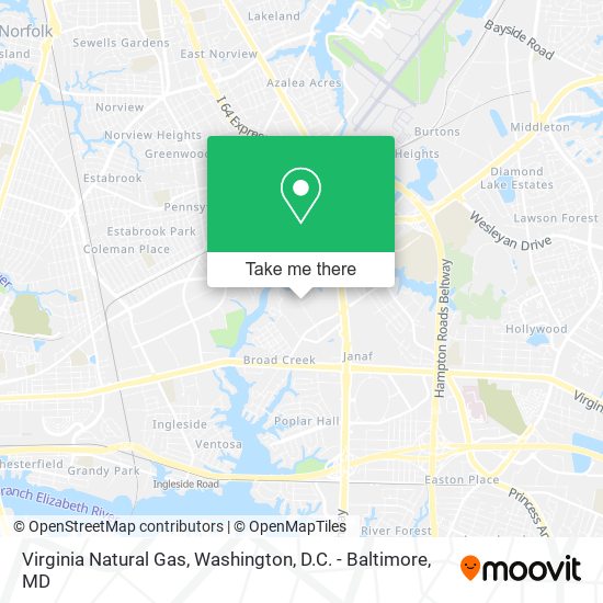Mapa de Virginia Natural Gas