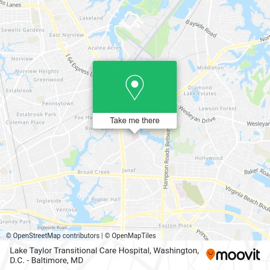 Lake Taylor Transitional Care Hospital map