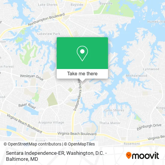 Sentara Independence-ER map