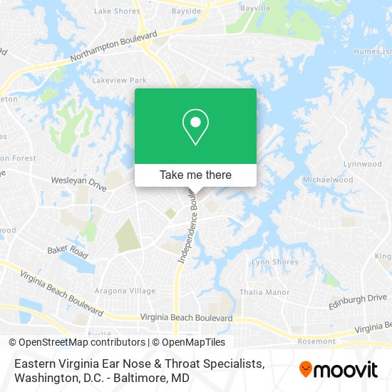 Eastern Virginia Ear Nose & Throat Specialists map