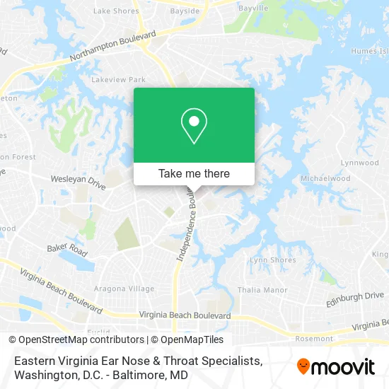 Eastern Virginia Ear Nose & Throat Specialists map