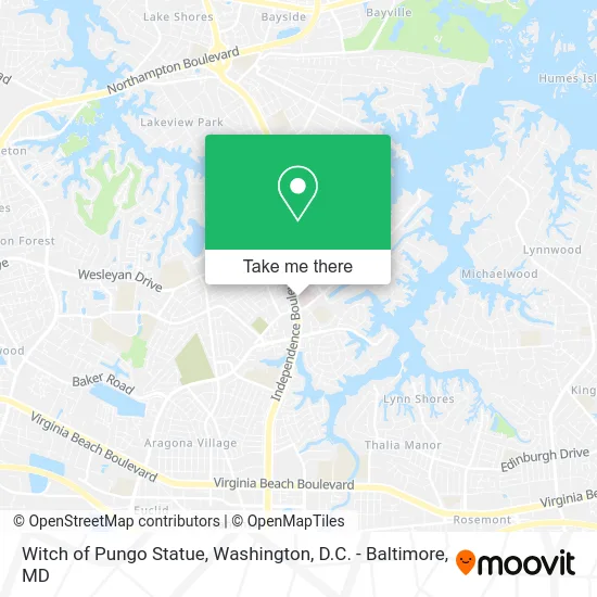 Witch of Pungo Statue map