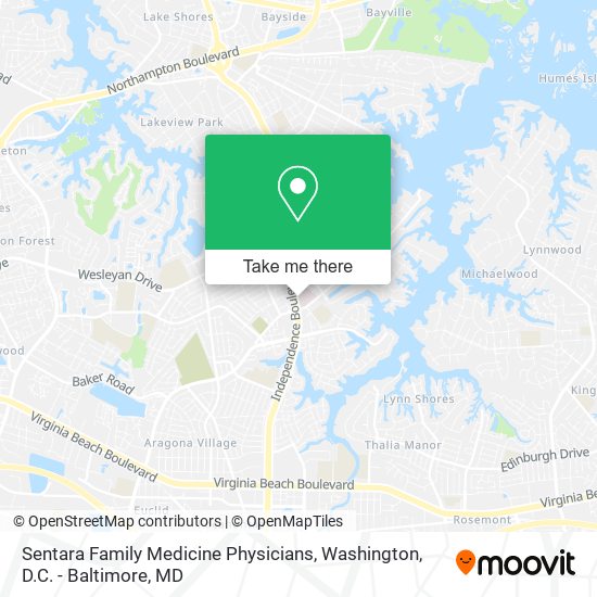 Sentara Family Medicine Physicians map
