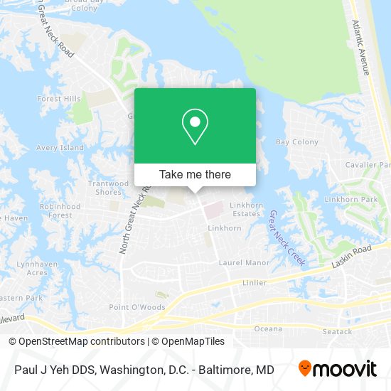 Paul J Yeh DDS map