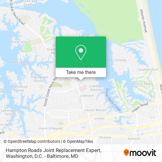 Mapa de Hampton Roads Joint Replacement Expert