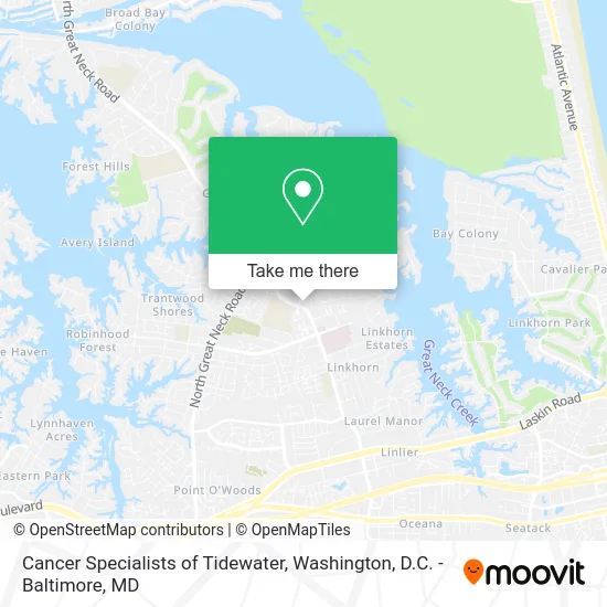 Cancer Specialists of Tidewater map