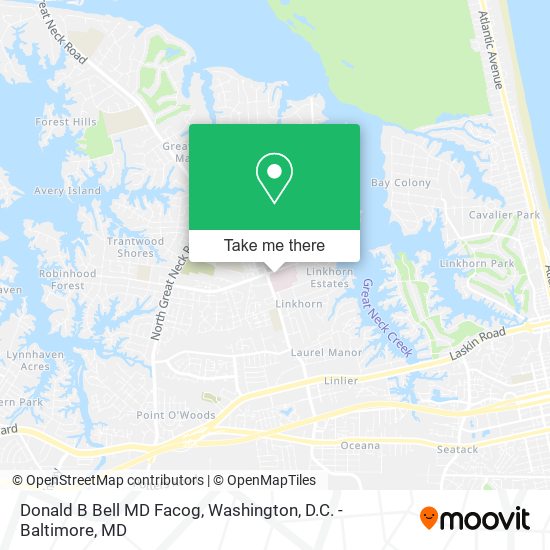 Donald B Bell MD Facog map