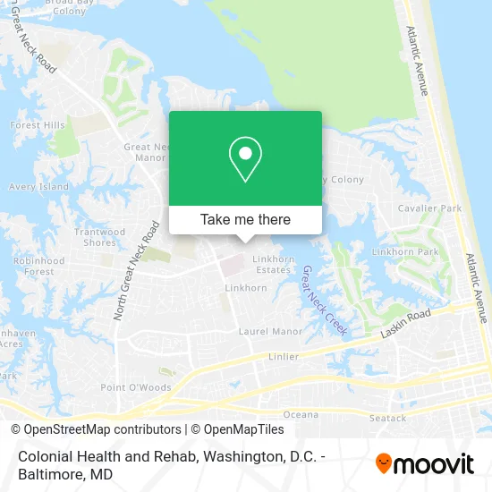 Colonial Health and Rehab map