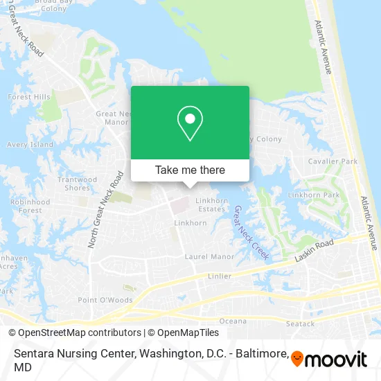 Sentara Nursing Center map