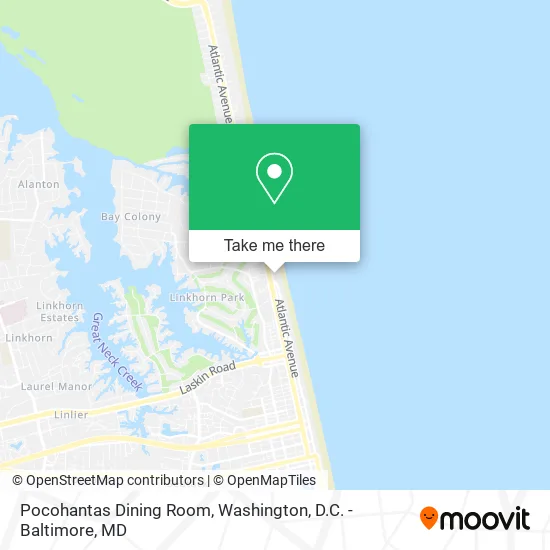 Pocohantas Dining Room map