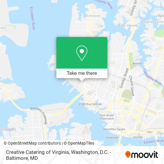 Creative Catering of Virginia map