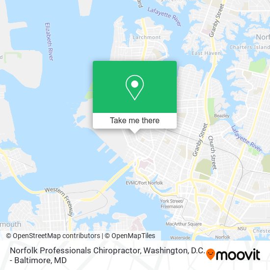 Mapa de Norfolk Professionals Chiropractor