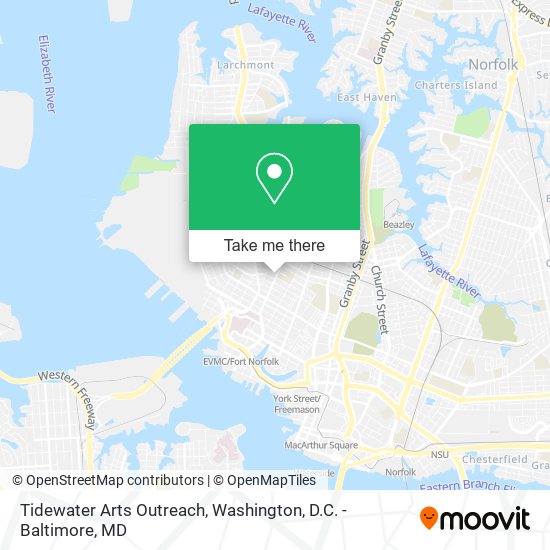 Tidewater Arts Outreach map