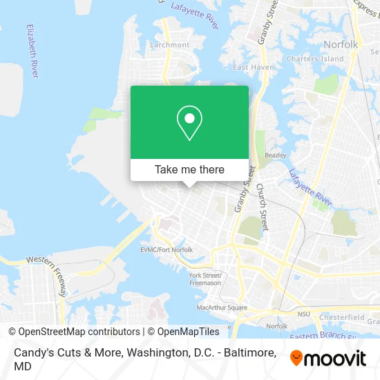 Candy's Cuts & More map