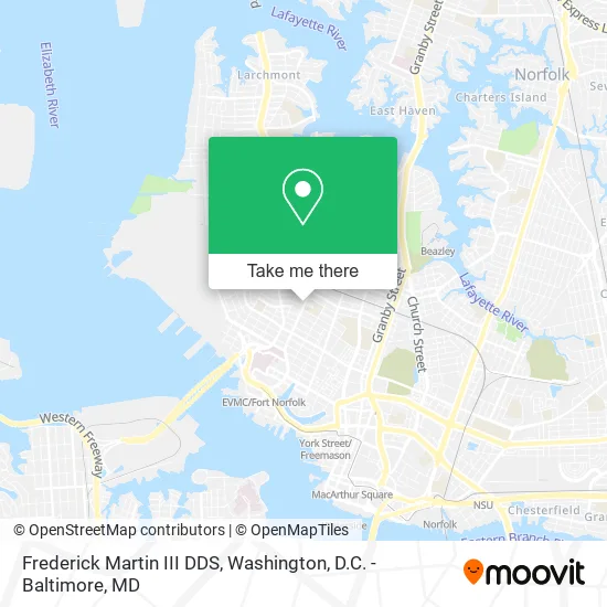 Frederick Martin III DDS map