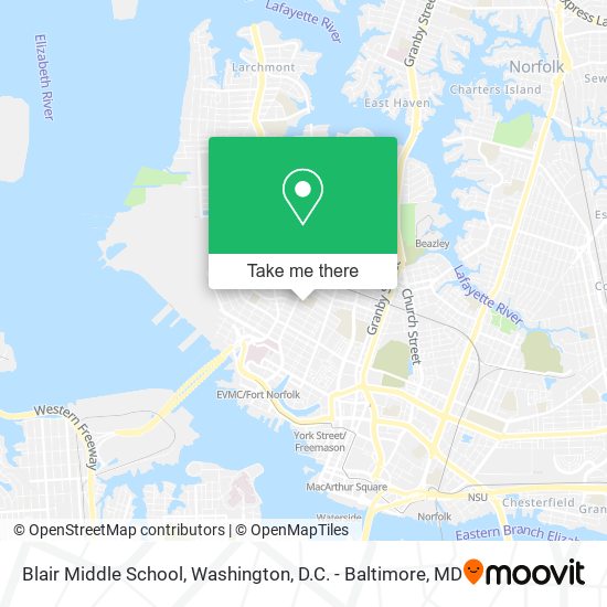 Blair Middle School map