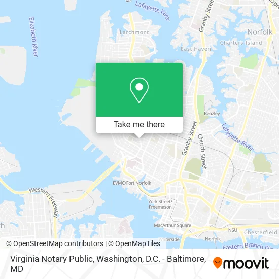 Virginia Notary Public map