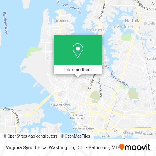 Virginia Synod Elca map