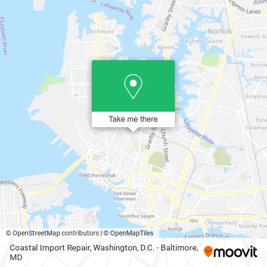 Coastal Import Repair map