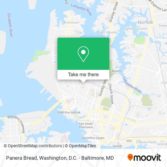 Panera Bread map