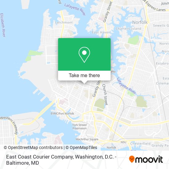 East Coast Courier Company map