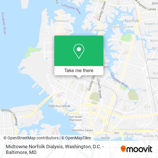 Midtowne Norfolk Dialysis map