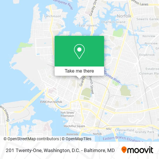201 Twenty-One map