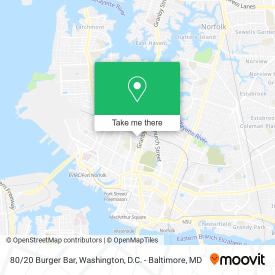 Mapa de 80/20 Burger Bar