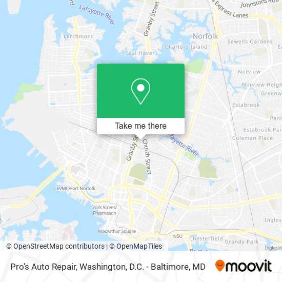 Pro's Auto Repair map