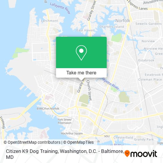 Citizen K9 Dog Training map