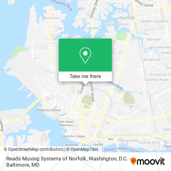 Reads Moving Systems of Norfolk map