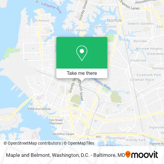 Maple and Belmont map