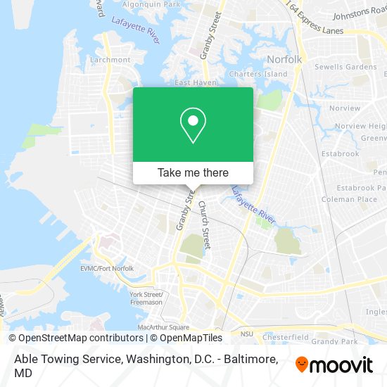 Able Towing Service map