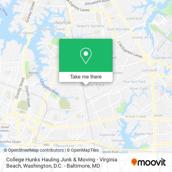 College Hunks Hauling Junk & Moving - Virginia Beach map