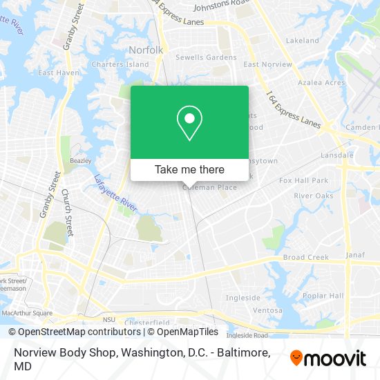 Norview Body Shop map