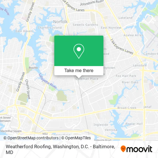 Mapa de Weatherford Roofing