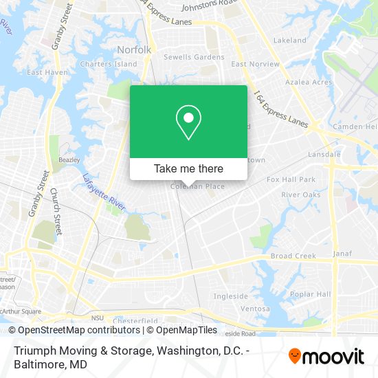 Mapa de Triumph Moving & Storage