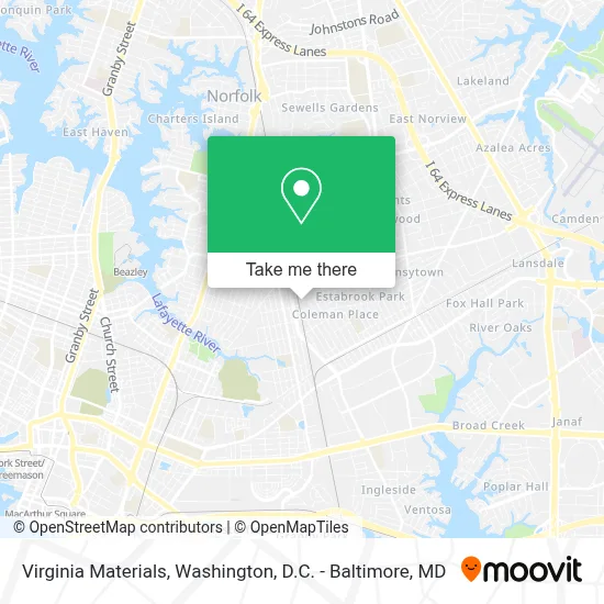 Virginia Materials map