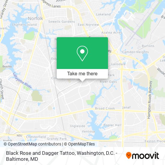 Black Rose and Dagger Tattoo map