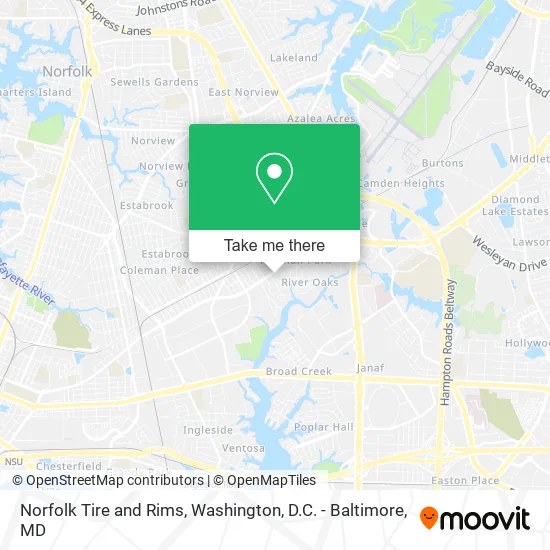 Mapa de Norfolk Tire and Rims