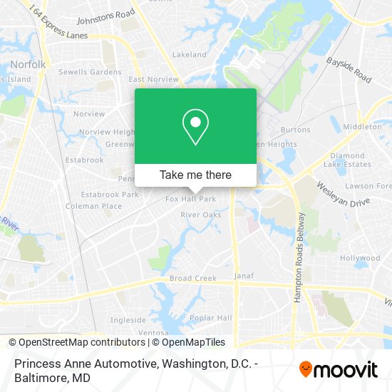 Mapa de Princess Anne Automotive