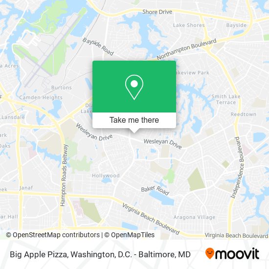 Big Apple Pizza map