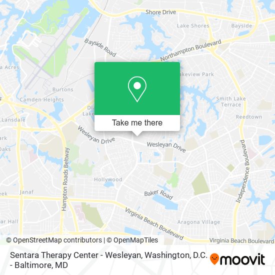 Sentara Therapy Center - Wesleyan map