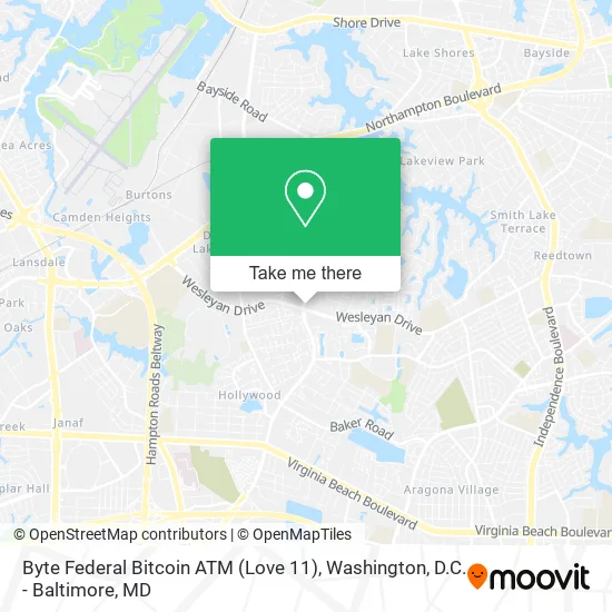 Mapa de Byte Federal Bitcoin ATM (Love 11)