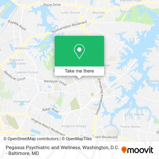 Pegasus Psychiatric and Wellness map