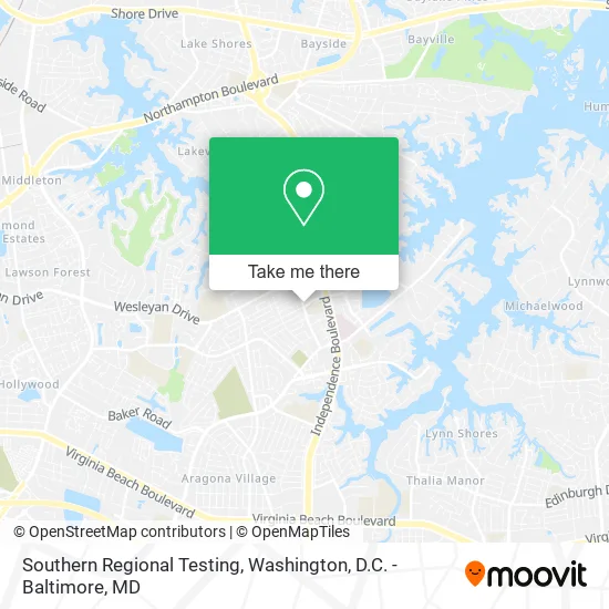 Southern Regional Testing map